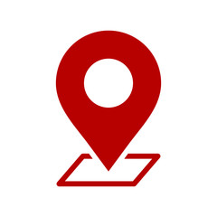 Red map pin vector icon. Map pin concept for logo element web and mobile. Map pin illustration isolated