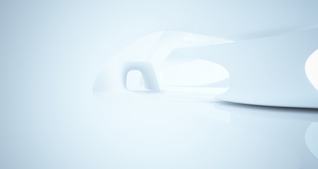 White smooth abstract architectural background. 3D illustration and rendering