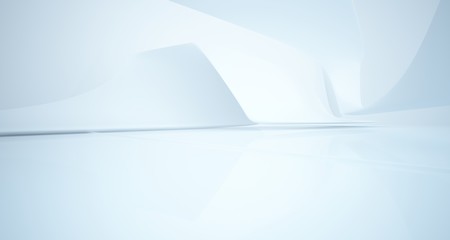 White smooth abstract architectural background. 3D illustration and rendering