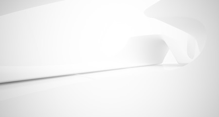 White smooth abstract architectural background. 3D illustration and rendering