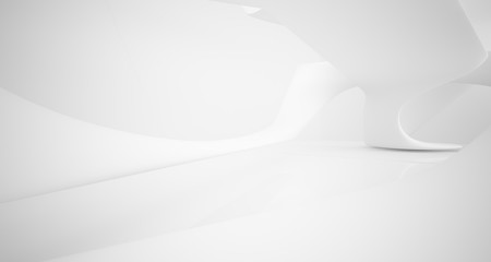 White smooth abstract architectural background. 3D illustration and rendering