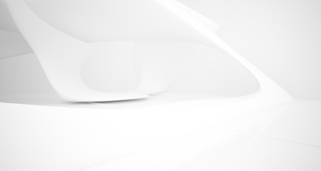 White smooth abstract architectural background. 3D illustration and rendering