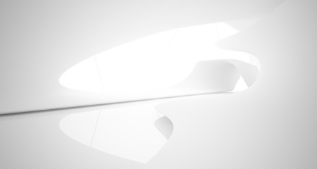 White smooth abstract architectural background. 3D illustration and rendering