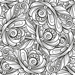 Black and white abstract seamless pattern.