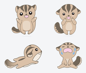 Little sugar glider icon in vector