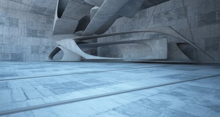 Empty dark abstract concrete smooth interior . Architectural background. 3D illustration and rendering