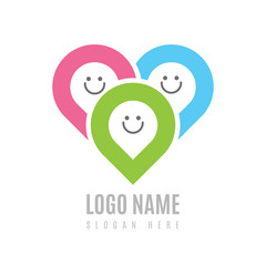 Adoption and community care Logo template vector icon. Child care and family care logo. Kindergarten kids logo. - Vector