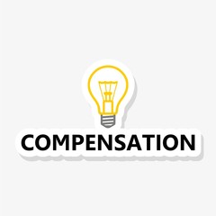 Lightbulb with Compensation business concept sticker