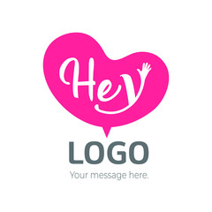 High five! Hey! Hi! Greeting logo -vector 