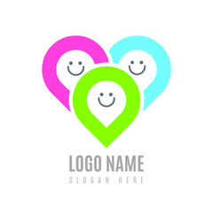 Adoption and community care Logo template vector icon. Child care and family care logo. Kindergarten kids logo. - Vector