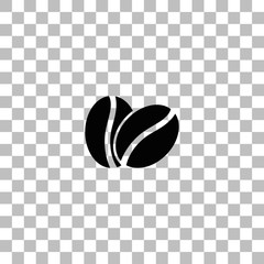 Fototapeta premium Coffee beans icon flat