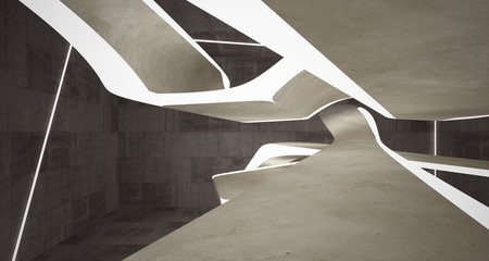 Empty dark abstract concrete smooth interior . Architectural background. 3D illustration and rendering