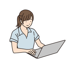 女性　仕事　パソコン　ビジネス