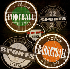 Fototapeta na wymiar Grunge vintage sports signs collection