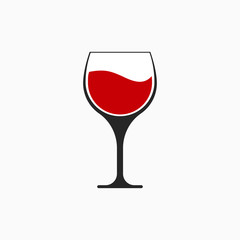 Vector illustration of wine icon. A glass of wine