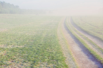 Cloud of dust on atv race track.