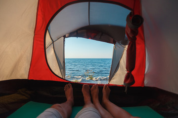 View from the tent to the sea.