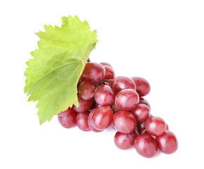 Tasty fresh grapes on white background