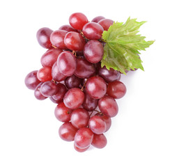 Tasty fresh grapes on white background