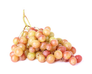 Tasty fresh grapes on white background