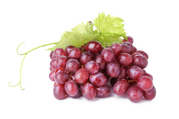 Tasty fresh grapes on white background