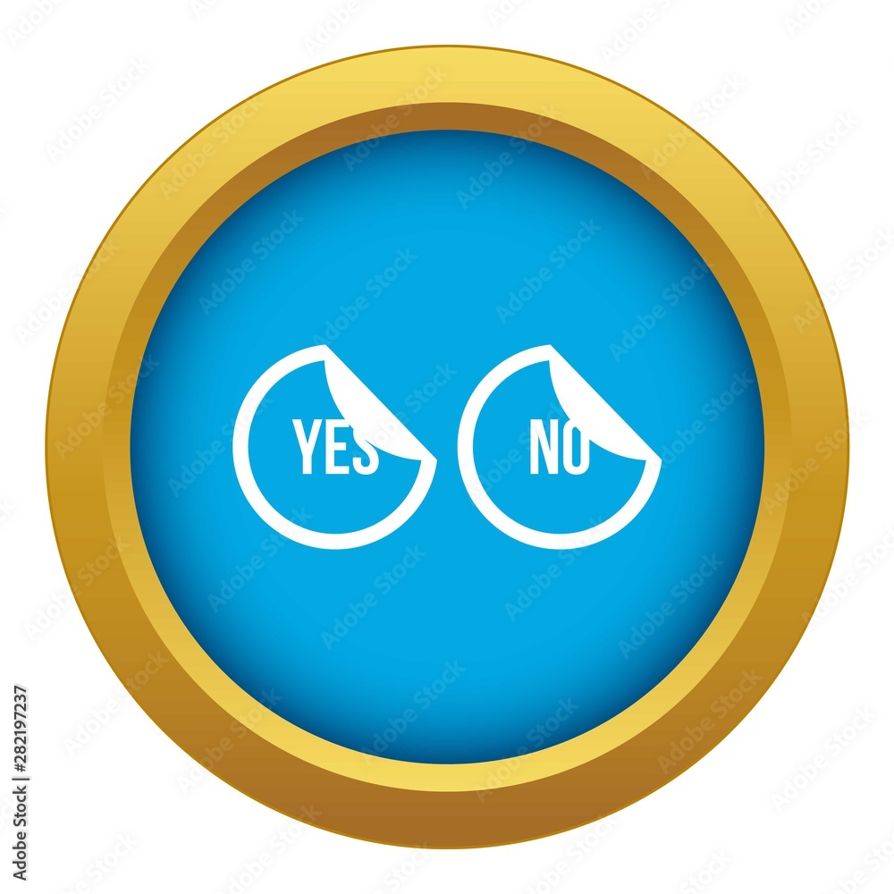 Poster yes and no buttons icon blue vector isolated on white background for any design