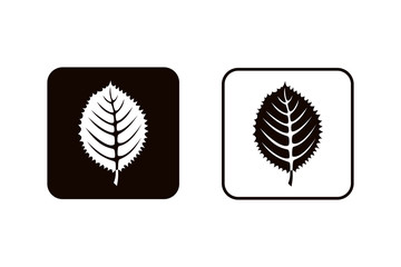 Autumn leaves icons silhouettes on white and black background