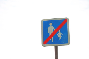 No pedestrian crossing sign Paris France