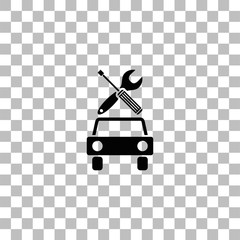 Car service icon flat