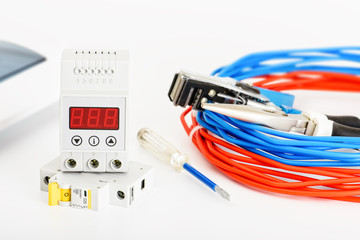 Automatic circuit breakers, copper single core cable. Accessories for safe and secure electrical...