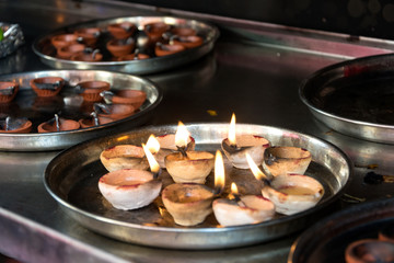 Offerings to the gods and goddess in the Hindu temple.