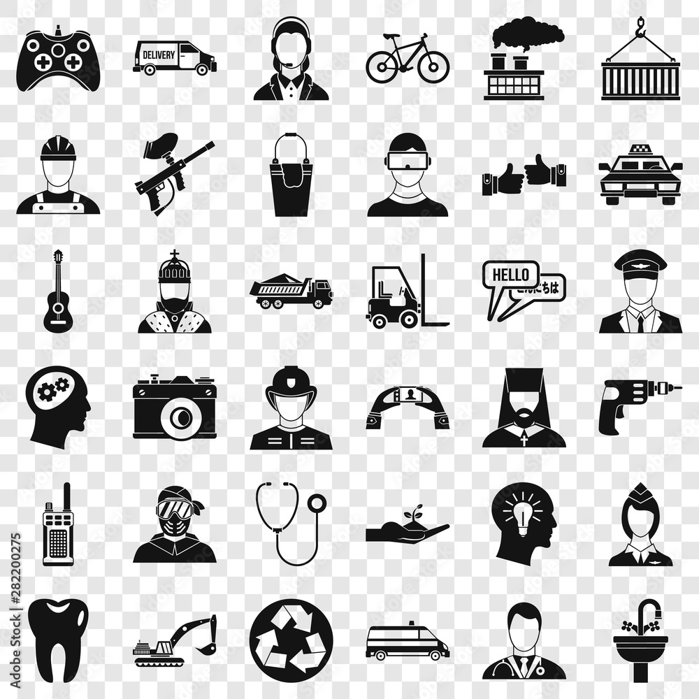 Aufkleber king icons set. simple style of 36 king vector icons for web for any design