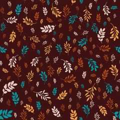 Floral seamless pattern with leaves.