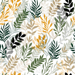Floral seamless pattern with leaves.