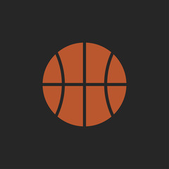 Vector illustration of a basketball ball in flat style