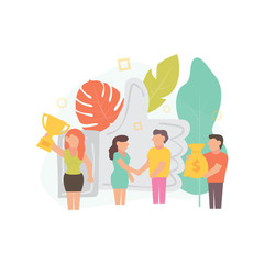 Performance concept Vector illustration in flat style