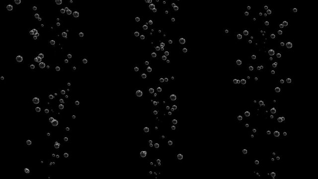 White rising soap bubbles floating and moving up. Ocean floor bubbles.