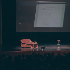 business seminar in the big hall of the business center