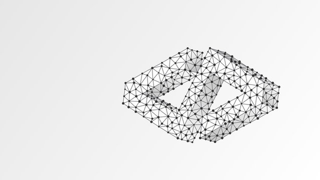 HTML code Bracket model. Coding technology, software programming concept. Abstract, digital, wireframe, low poly mesh, Raster polygonal white origami 3d illustration. Triangle, line, dot, star