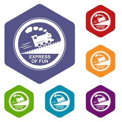 Obraz premium Train journey sign icon in simple style isolated on white background