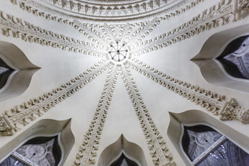 eclectic elements of the interior of a large choral Jewish synagogue