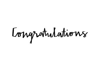 Congratulations hand lettering on white background