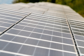 Fototapeta premium Solar power plant ecological energy for the city