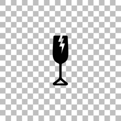 Cracked glass icon flat