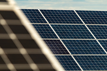 Obraz premium Solar power plant ecological energy for the city