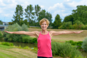 Fit healthy slender middle-aged woman