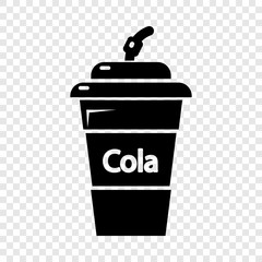 Cola plastic glass icon. Simple illustration of cola plastic glass vector icon for web