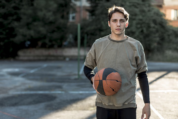 Medium shot urban basketball player