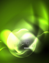 Shiny metallic neon waves vector design