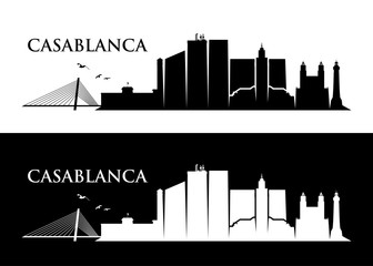 Naklejka premium Casablanca skyline - Morocco - vector illustration